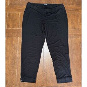 Women’s Eileen Fisher Size L Black Lightweight Lounge Pants Button NWOT